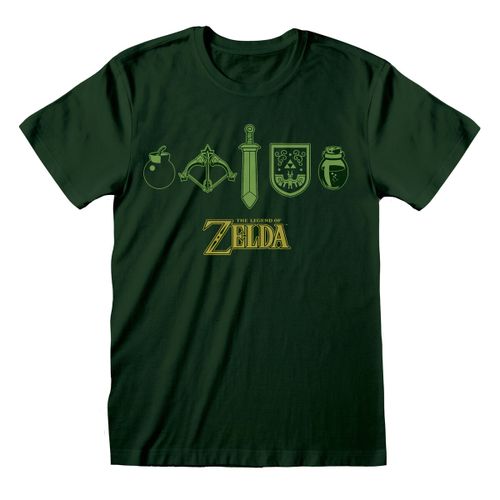 Unisex Majica Kratkih Rukava The Legend of Zelda Icons - Tamnozelena XXL slika 1