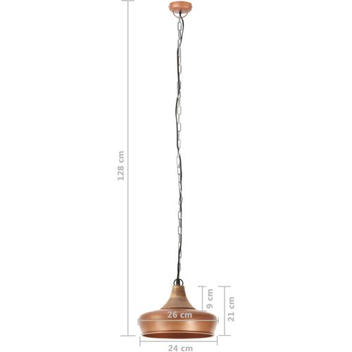 Industrijska viseća svjetiljka bakrena 26 cm E27 željezo i drvo slika 8