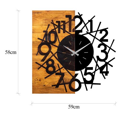 Wallity Ukrasni drveni zidni sat, Wooden Clock 26 slika 7