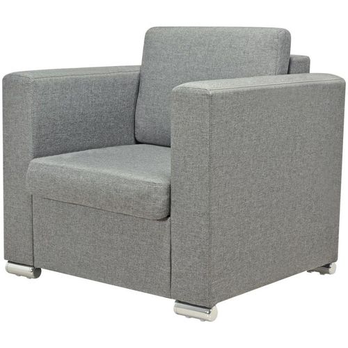 Trodijelni set sofa od tkanine svijetlosivi slika 9