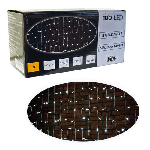 ***100 LED, zavesa, belo svetlo slika 1