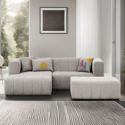 Beyza Mini Left - Light Grey Light Grey Corner Sofa slika 1