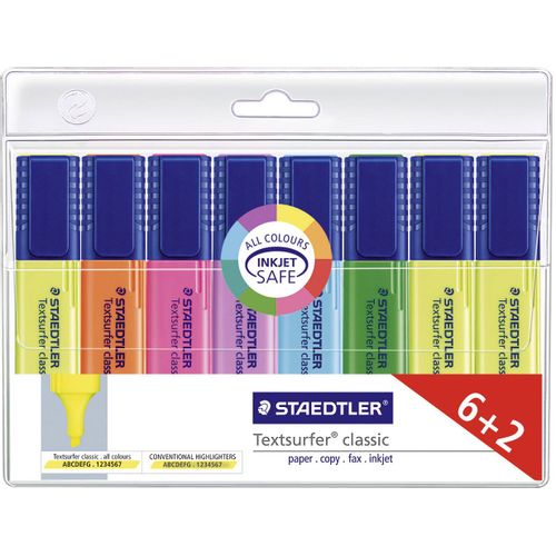 Staedtler signir Textsurfer® classic 364 A WP8 8 kom/paket žuta, crvena, ružičasta, plava boja, tirkizna, narančasta, zelena, ljubičasta 1 mm, 5 mm 8 St. slika 1