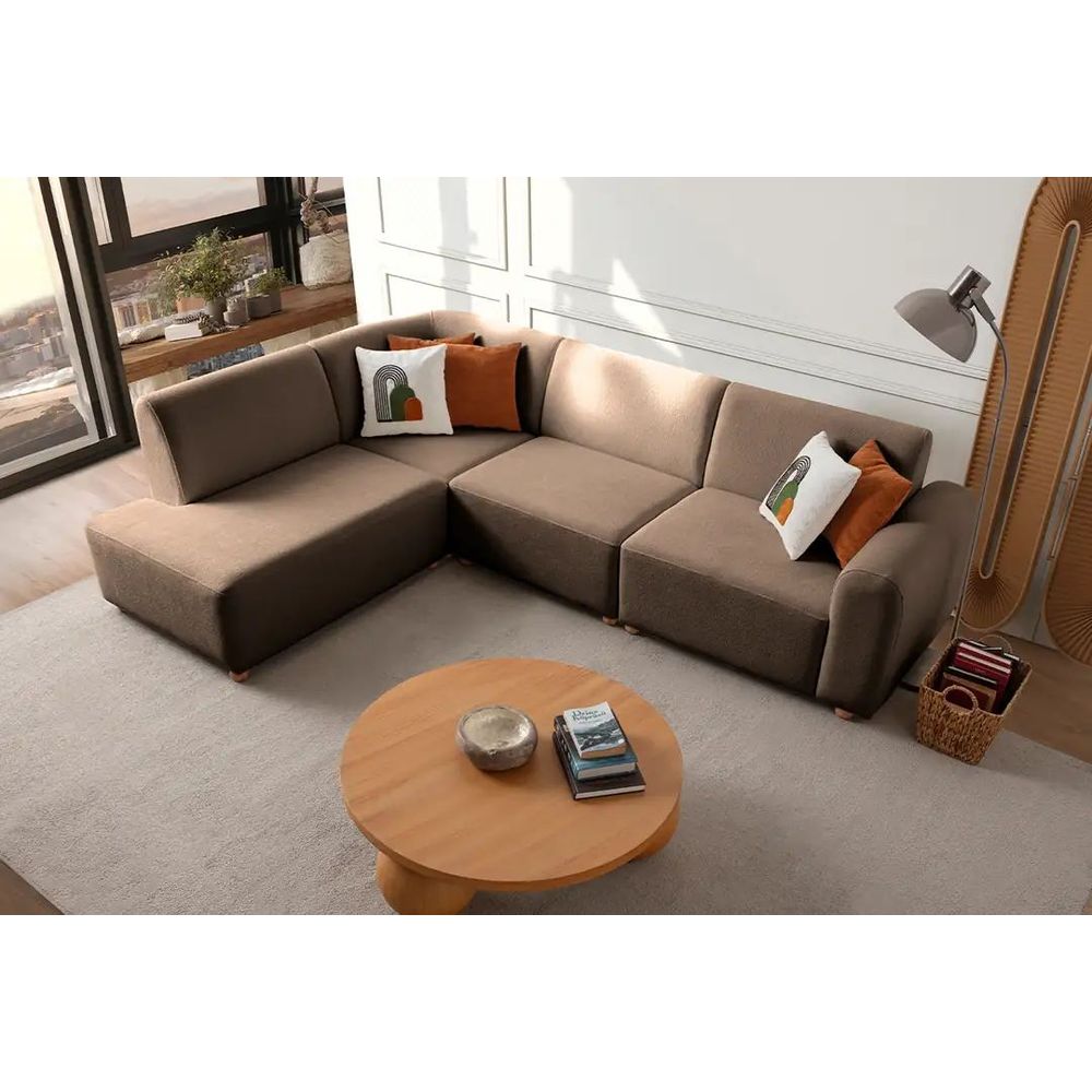 Ugaona Sofa S-Loft Left - smeđa boja slika 3