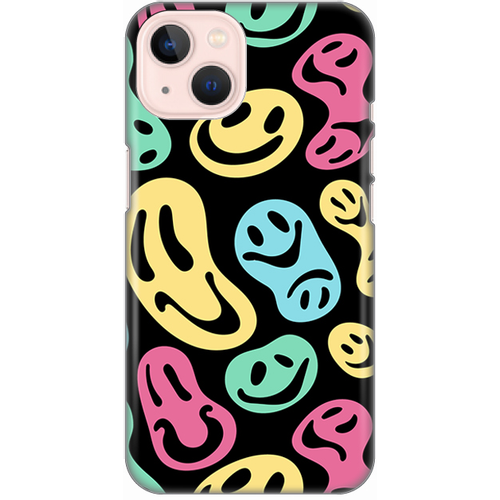 Torbica Silikonska Print za iPhone 13 6.1 Black Color Smiles slika 1