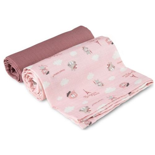 Canpol Babies Muslin Pelena (70X70Cm) Bonjour Paris Pink - 2Kom slika 1