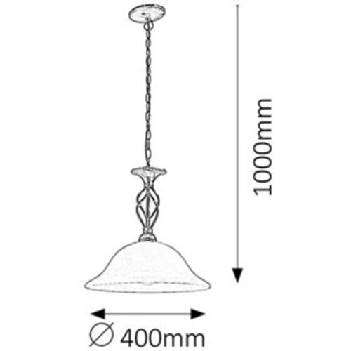 Rabalux Beckworth Visilica E27 60W bronza Klasična rasveta slika 2