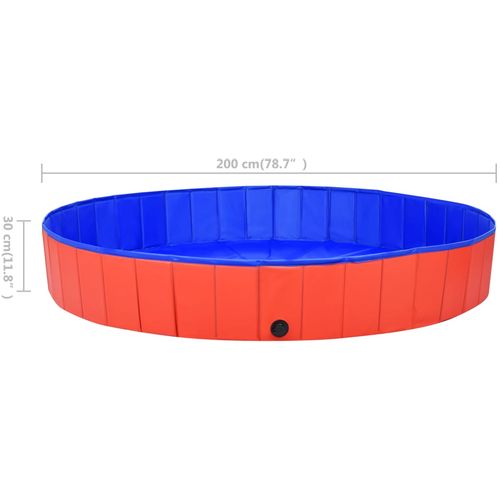 Sklopivi bazen za pse crveni 200 x 30 cm PVC slika 30