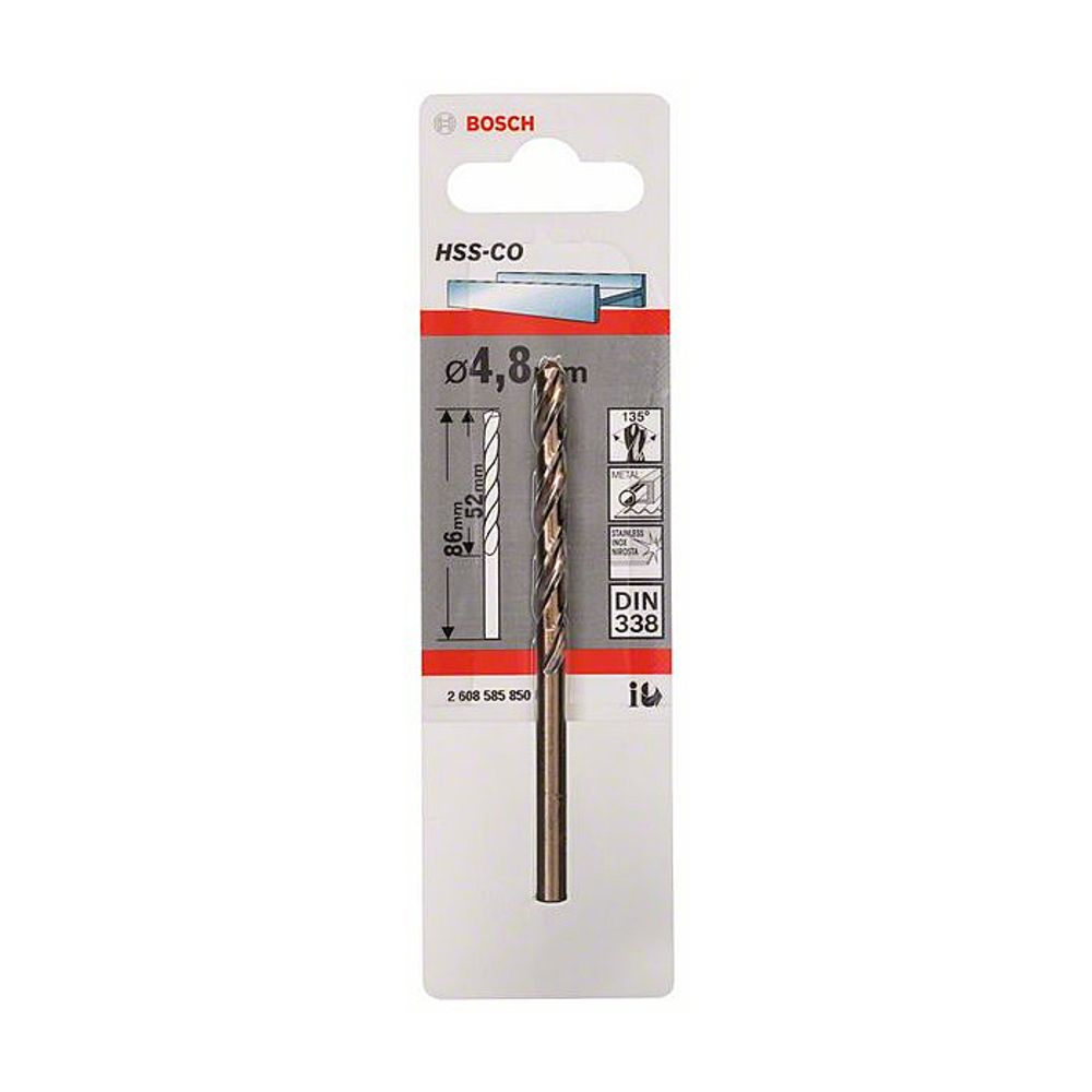 BOSCH Burgija HSS-Co 4.8 mm slika 2