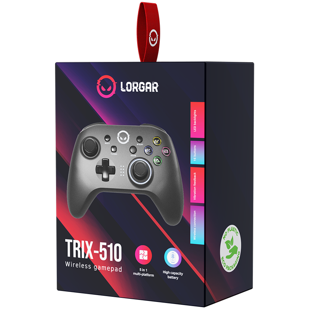 LORGAR TRIX-510, Gaming controller, Black slika 5