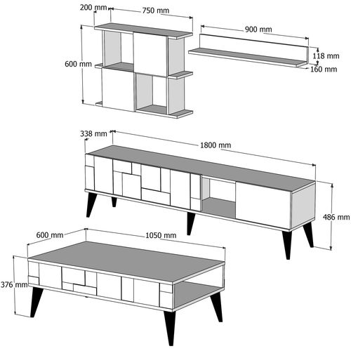 Madrid - Anthracite Walnut
Anthracite Living Room Furniture Set slika 3