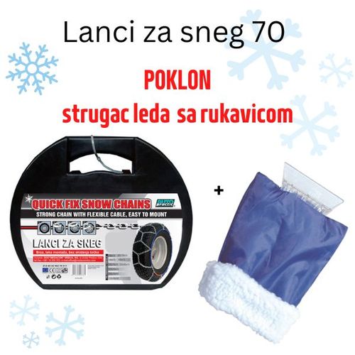 Lanci za sneg 70 plus poklon Strugač leda sa rukavicom slika 1