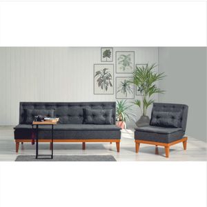 Fuoco-TKM01- 1053 Anthracite Sofa-Bed Set