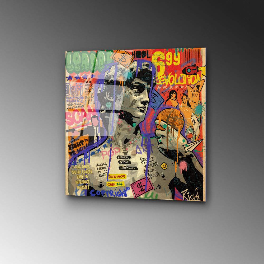 UV-839 - Dekorativna Slika na Kaljenom Staklu, 50 x 50 cm, Višebojna slika 5