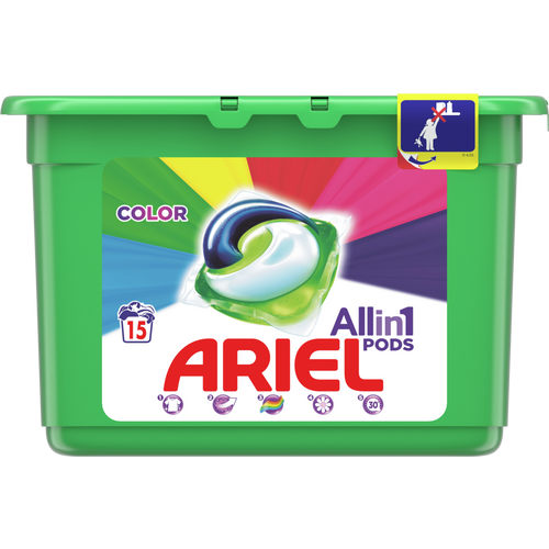 Ariel Kapsule za pranje veša Color All-in-1 15kom, 15 pranja slika 1