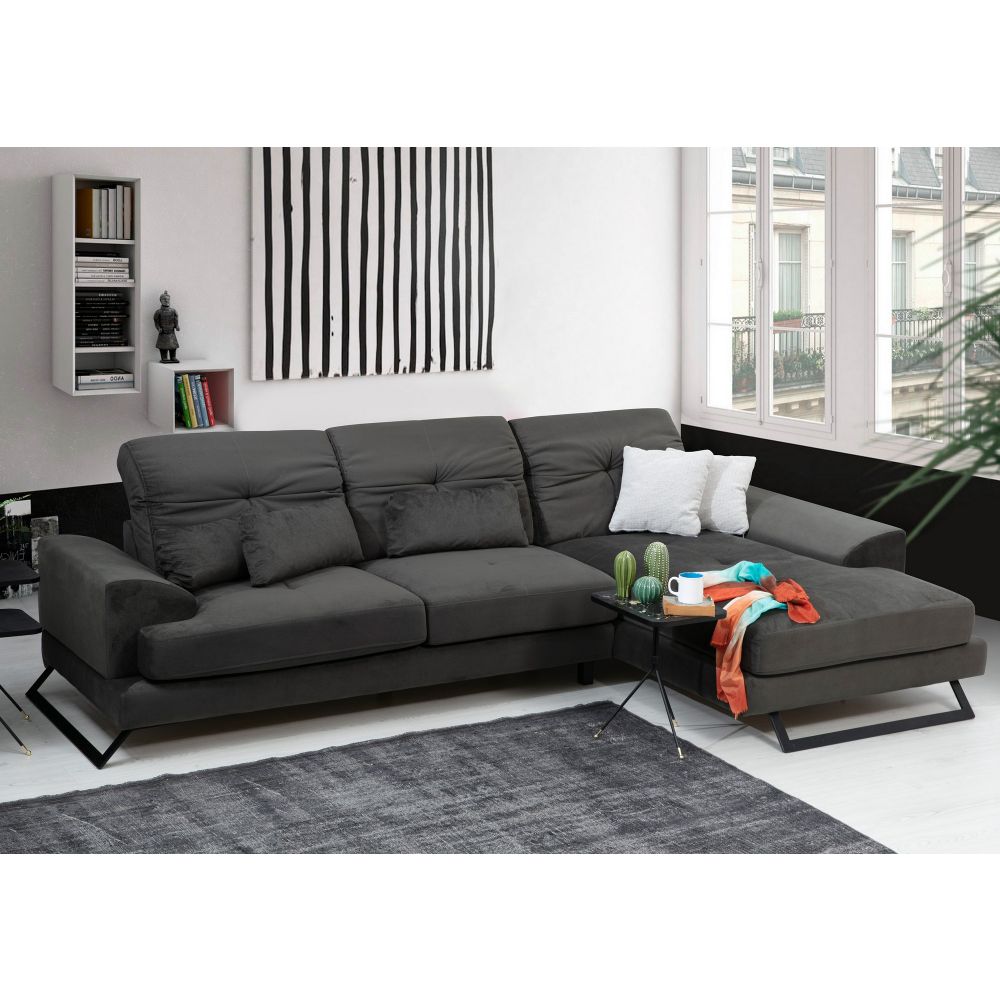Ugaona Sofa Frido Corner Right (L3+Chl) u Antracit Boji slika 5