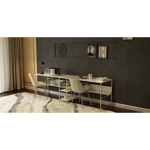 L400 - White, Gold White
Gold Study Desk slika 1