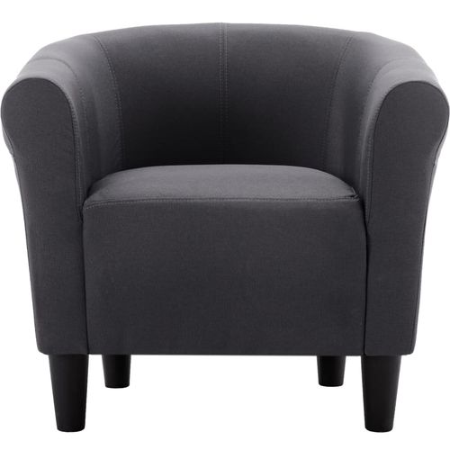 2-dijelni set fotelje i taburea od tkanine crni slika 52