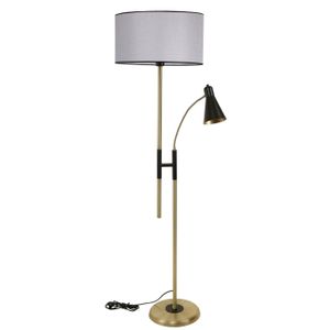 Forza Eskitme Lambader Silindir Açık Hasır Gri Abajurlu Light Grey Floor Lamp