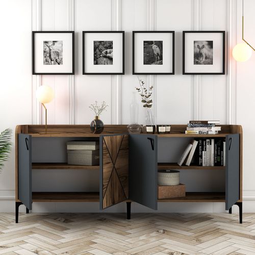 Woody Fashion Komoda VENEDIK WALNUT, Venedik - Walnut, Anthracite slika 3