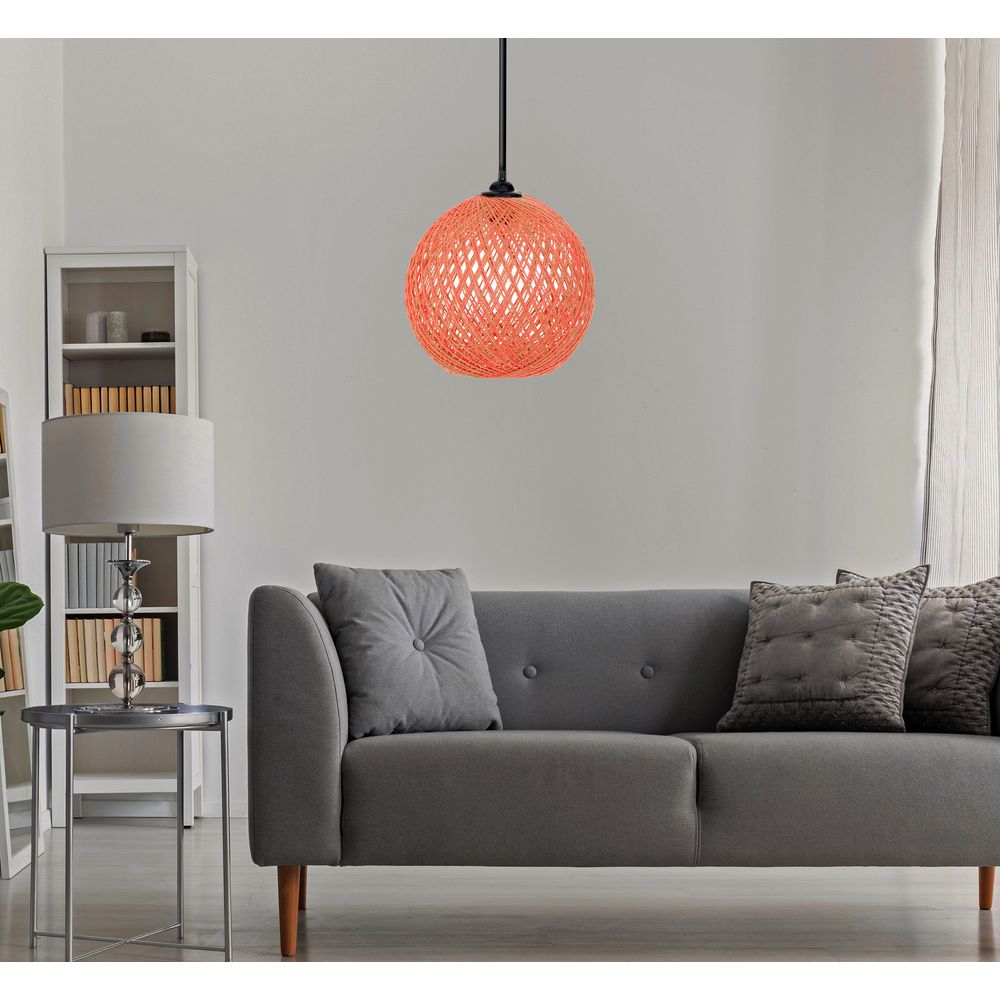 Ručno Rađeni Luster od Jute - 190 JN Orange Brown slika 2