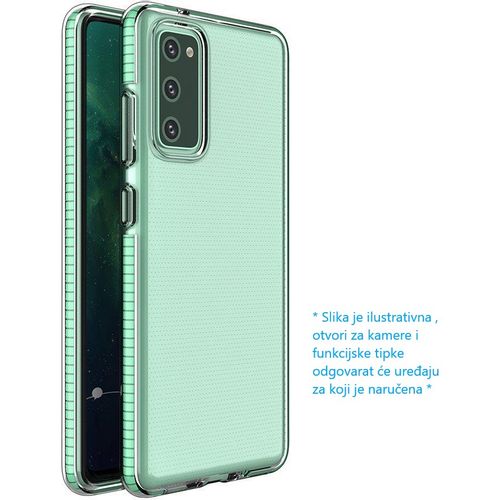 Spring Case prozirna zaštitna gel maska sa okvirom u boji za Samsung Galaxy A12 / Galaxy M12  mint slika 1