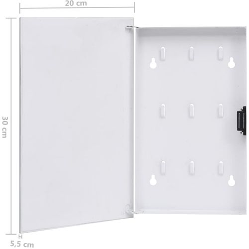 Kutija za ključeve s magnetnom pločom bijela 30 x 20 x 5,5 cm slika 13