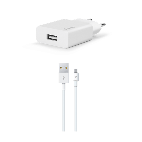 Ttec Punjač Zidni - Output 1xUSB 2,1A - +MicroUSB cable 1,2m - White slika 1