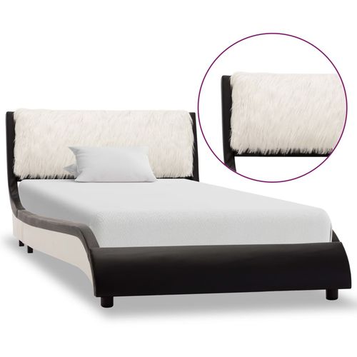 Okvir za krevet od umjetne kože LED crno-bijeli 90 x 200 cm slika 2
