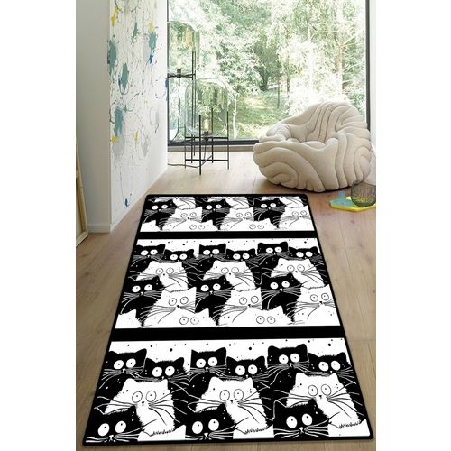 TANKA Staza White Cats Multicolor Hall Carpet (80 x 150) slika 1