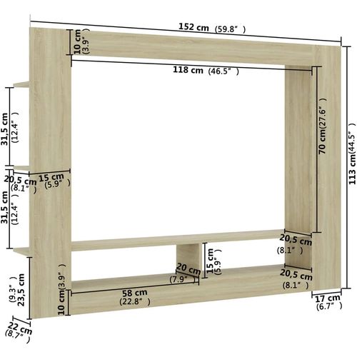 TV ormarić boja hrasta 152 x 22 x 113 cm od konstruiranog drva slika 46