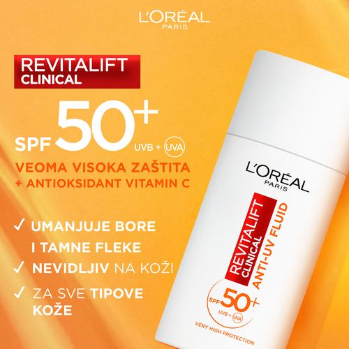 L'Oreal Paris Revitalift Clinical lagani dnevni fluid sa UV zaštitom i vitaminom C SPF 50+ 50ml slika 5