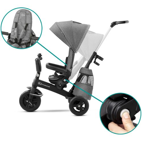 Kinderkraft Tricikl EASYTWIST siva slika 29