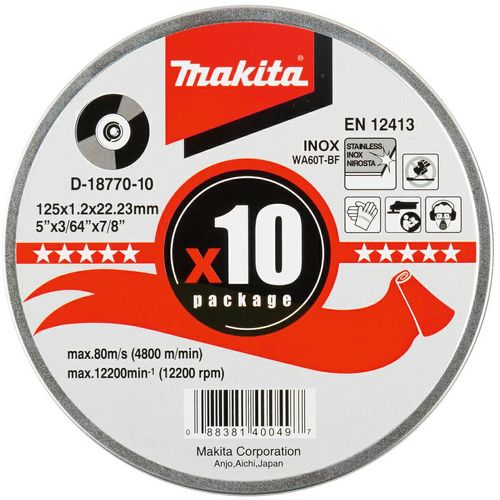 Makita disk za rezanje metala 125mm x 1,2mm x 22,23mm (10 komada) slika 1