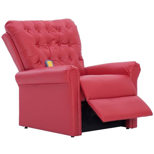 Masažna fotelja od umjetne kože crvena slika 7