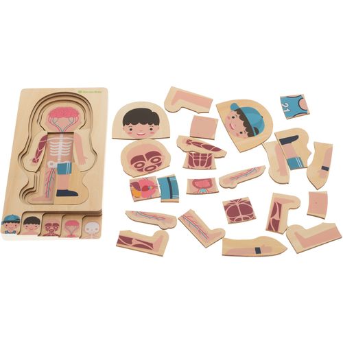 Montessori drvena slojevita slagalica za izgradnju tijela dječak slika 7