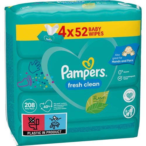 Pampers vlažne maramice Fresh Clean paket 4x52 komada  slika 1