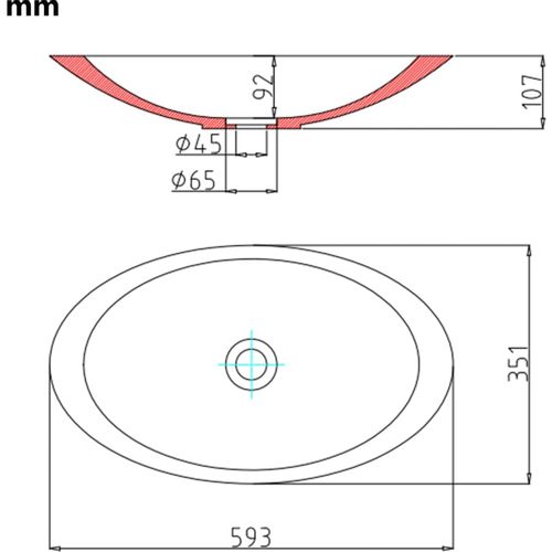 Umivaonik od lijevanih minerala/mramora 59,3x35,1x10,7 cm bijeli slika 7