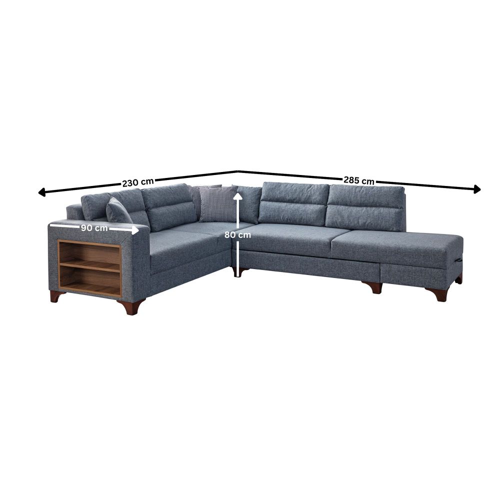 Ugaona Sofa Tloft Lijeva - Siva slika 10