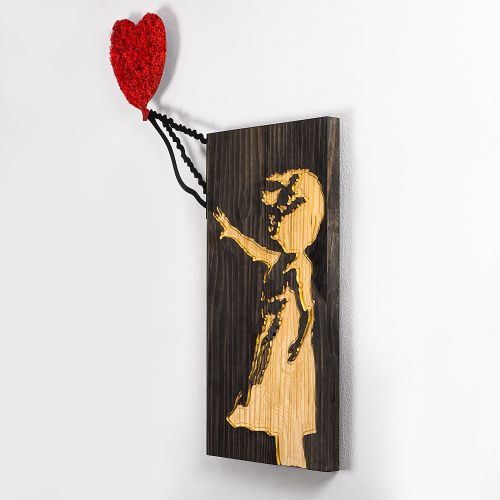 Banksy - 15-1 WalnutBrownRed Decorative Wooden Wall Accessory slika 7