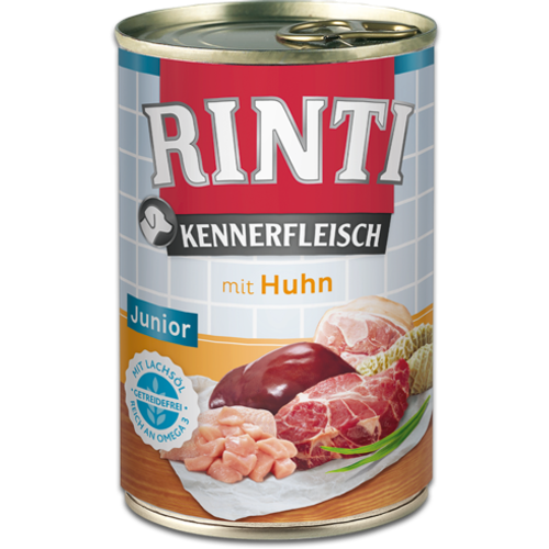 RINTI Kennerfleisch Junior mit Huhn, hrana za pse, za štence, junior s piletinom, 400 g slika 1