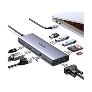 USB HUB UGREEN 9in1, USB-C na HDMI 4K@60, VGA, USB-C PD 100W, 3x USB-A, RJ45, čitač kartica SD/TF