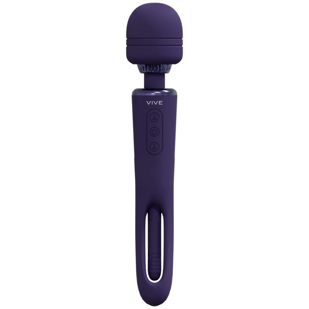 VIVE by Shots Kiku - dvostrani vibrator s inovativnim stimulatorom mlataranja G-točke - ljubičasta slika 6
