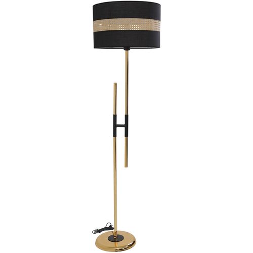 Felix Gold Lambader Silindir 02 Rattan Abajurlu Gold Floor Lamp slika 2