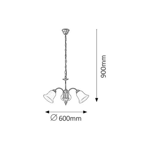 Rabalux Francesca luster E14 3x40W bronza Klasična rasveta slika 2