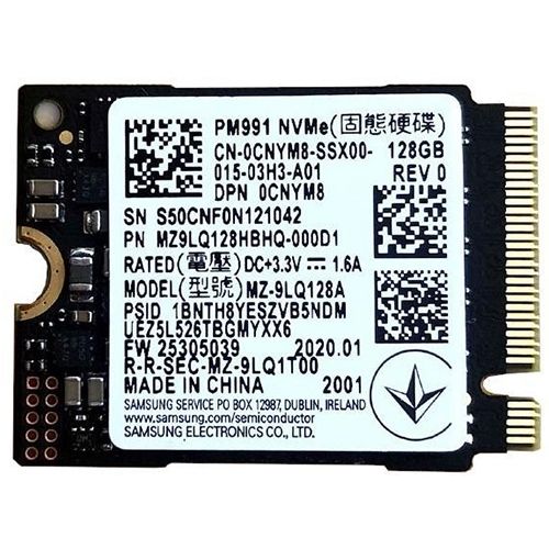 Samsung SSD disk PM991 NVMe PCIe M.2 2230 M ključ, 128 GB (OEM) slika 1
