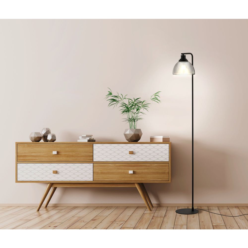 Eglo podna lampa beleser e27 1x60w crno/crno-prozirno š:205mm v:1505mm slika 2