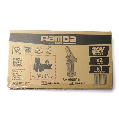 RAMDA PILA BATERIJSKA 20V MAČ 13cm, 2x BATERIJA 2.5Ah+PUNJAČ slika 8