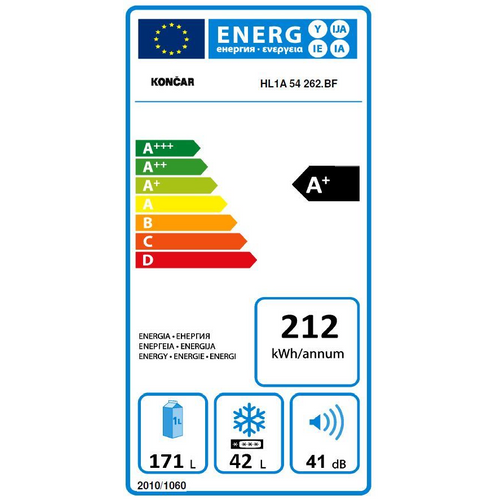 Končar kombinirani hladnjak HL1A 54 262.BF slika 3