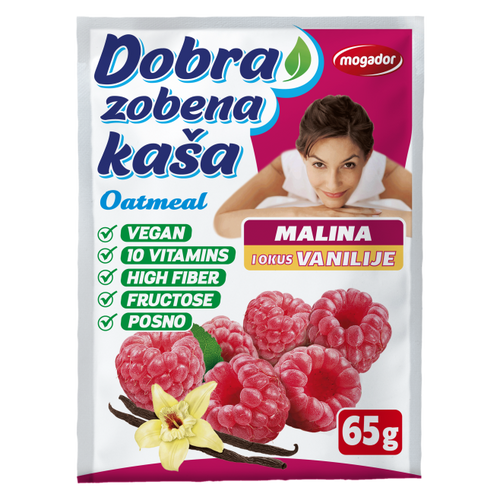 Dobra zobena kaša 65g malina - vanilija     slika 1